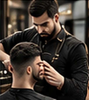 Stylist giving a precision haircut